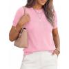 imagePRETTYGARDEN Womens Short Sleeve Sweaters 2026 Spring Crew Neck Knit Work Shirts Business Casual Tops Summer Fashion ClothesPink
