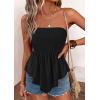 imagePRETTYGARDEN Womens Strapless Smocked Tube Tops Summer 2026 Trendy Flowy Peplum Bandeau Shirts Going Out Date Spring ClothesBlack