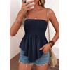 imagePRETTYGARDEN Womens Strapless Smocked Tube Tops Summer 2026 Trendy Flowy Peplum Bandeau Shirts Going Out Date Spring ClothesDark Royal Blue