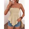 imagePRETTYGARDEN Womens Strapless Smocked Tube Tops Summer 2026 Trendy Flowy Peplum Bandeau Shirts Going Out Date Spring ClothesLight Khaki