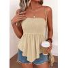 imagePRETTYGARDEN Womens Strapless Smocked Tube Tops Summer 2026 Trendy Flowy Peplum Bandeau Shirts Going Out Date Spring ClothesLight Khaki