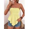 imagePRETTYGARDEN Womens Strapless Smocked Tube Tops Summer 2026 Trendy Flowy Peplum Bandeau Shirts Going Out Date Spring ClothesYellow