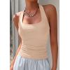 imagePRETTYGARDEN Womens Summer Halter Tank Tops 2026 Y2K Sleeveless Slim Fitted Backless Shirts Going Out Spring Workout ClothesBeige
