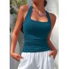imagePRETTYGARDEN Womens Summer Halter Tank Tops 2026 Y2K Sleeveless Slim Fitted Backless Shirts Going Out Spring Workout ClothesDark Blue