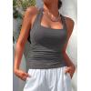 imagePRETTYGARDEN Womens Summer Halter Tank Tops 2026 Y2K Sleeveless Slim Fitted Backless Shirts Going Out Spring Workout ClothesDark Grey