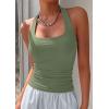 imagePRETTYGARDEN Womens Summer Halter Tank Tops 2026 Y2K Sleeveless Slim Fitted Backless Shirts Going Out Spring Workout ClothesSage Green