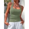 imagePRETTYGARDEN Womens Summer Halter Tank Tops 2026 Y2K Sleeveless Slim Fitted Backless Shirts Going Out Spring Workout ClothesSage Green