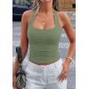 imagePRETTYGARDEN Womens Summer Halter Tank Tops 2026 Y2K Sleeveless Slim Fitted Backless Shirts Going Out Spring Workout ClothesSage Green