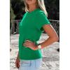 imagePRETTYGARDEN Womens Summer Tops 2026 Spring Casual Rolled Short Sleeve Basic Tees Crew Neck Work Shirts Fashion ClothingGreen