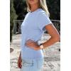 imagePRETTYGARDEN Womens Summer Tops 2026 Spring Casual Rolled Short Sleeve Basic Tees Crew Neck Work Shirts Fashion ClothingLight Blue