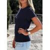 imagePRETTYGARDEN Womens Summer Tops 2026 Spring Casual Rolled Short Sleeve Basic Tees Crew Neck Work Shirts Fashion ClothingNavy Blue