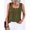 imagePRETTYGARDEN Womens Tank Tops 2026 Summer Button Down Shirts Embroidered Eyelet Dressy Casual Blouses Beach Vacation ClothesArmy Green