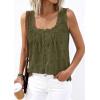 imagePRETTYGARDEN Womens Tank Tops 2026 Summer Button Down Shirts Embroidered Eyelet Dressy Casual Blouses Beach Vacation ClothesArmy Green
