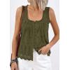 imagePRETTYGARDEN Womens Tank Tops 2026 Summer Button Down Shirts Embroidered Eyelet Dressy Casual Blouses Beach Vacation ClothesArmy Green