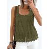 imagePRETTYGARDEN Womens Tank Tops 2026 Summer Button Down Shirts Embroidered Eyelet Dressy Casual Blouses Beach Vacation ClothesArmy Green