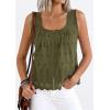 imagePRETTYGARDEN Womens Tank Tops 2026 Summer Button Down Shirts Embroidered Eyelet Dressy Casual Blouses Beach Vacation ClothesArmy Green