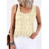 imagePRETTYGARDEN Womens Tank Tops 2026 Summer Button Down Shirts Embroidered Eyelet Dressy Casual Blouses Beach Vacation ClothesBeige