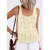 imagePRETTYGARDEN Womens Tank Tops 2026 Summer Button Down Shirts Embroidered Eyelet Dressy Casual Blouses Beach Vacation ClothesBeige
