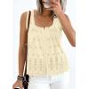 imagePRETTYGARDEN Womens Tank Tops 2026 Summer Button Down Shirts Embroidered Eyelet Dressy Casual Blouses Beach Vacation ClothesBeige
