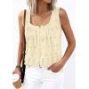 imagePRETTYGARDEN Womens Tank Tops 2026 Summer Button Down Shirts Embroidered Eyelet Dressy Casual Blouses Beach Vacation ClothesBeige