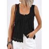imagePRETTYGARDEN Womens Tank Tops 2026 Summer Button Down Shirts Embroidered Eyelet Dressy Casual Blouses Beach Vacation ClothesBlack