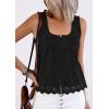 imagePRETTYGARDEN Womens Tank Tops 2026 Summer Button Down Shirts Embroidered Eyelet Dressy Casual Blouses Beach Vacation ClothesBlack