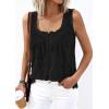 imagePRETTYGARDEN Womens Tank Tops 2026 Summer Button Down Shirts Embroidered Eyelet Dressy Casual Blouses Beach Vacation ClothesBlack