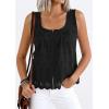 imagePRETTYGARDEN Womens Tank Tops 2026 Summer Button Down Shirts Embroidered Eyelet Dressy Casual Blouses Beach Vacation ClothesBlack