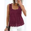 imagePRETTYGARDEN Womens Tank Tops 2026 Summer Button Down Shirts Embroidered Eyelet Dressy Casual Blouses Beach Vacation ClothesBurgundy