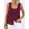 imagePRETTYGARDEN Womens Tank Tops 2026 Summer Button Down Shirts Embroidered Eyelet Dressy Casual Blouses Beach Vacation ClothesBurgundy