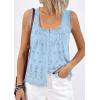 imagePRETTYGARDEN Womens Tank Tops 2026 Summer Button Down Shirts Embroidered Eyelet Dressy Casual Blouses Beach Vacation ClothesLight Blue