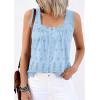 imagePRETTYGARDEN Womens Tank Tops 2026 Summer Button Down Shirts Embroidered Eyelet Dressy Casual Blouses Beach Vacation ClothesLight Blue