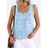 imagePRETTYGARDEN Womens Tank Tops 2026 Summer Button Down Shirts Embroidered Eyelet Dressy Casual Blouses Beach Vacation ClothesLight Blue