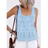 imagePRETTYGARDEN Womens Tank Tops 2026 Summer Button Down Shirts Embroidered Eyelet Dressy Casual Blouses Beach Vacation ClothesLight Blue