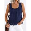 imagePRETTYGARDEN Womens Tank Tops 2026 Summer Button Down Shirts Embroidered Eyelet Dressy Casual Blouses Beach Vacation ClothesNavy Blue