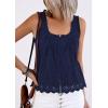imagePRETTYGARDEN Womens Tank Tops 2026 Summer Button Down Shirts Embroidered Eyelet Dressy Casual Blouses Beach Vacation ClothesNavy Blue