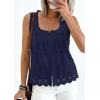 imagePRETTYGARDEN Womens Tank Tops 2026 Summer Button Down Shirts Embroidered Eyelet Dressy Casual Blouses Beach Vacation ClothesNavy Blue
