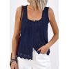 imagePRETTYGARDEN Womens Tank Tops 2026 Summer Button Down Shirts Embroidered Eyelet Dressy Casual Blouses Beach Vacation ClothesNavy Blue