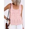 imagePRETTYGARDEN Womens Tank Tops 2026 Summer Button Down Shirts Embroidered Eyelet Dressy Casual Blouses Beach Vacation ClothesPink