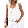 imagePRETTYGARDEN Womens Tank Tops 2026 Summer Button Down Shirts Embroidered Eyelet Dressy Casual Blouses Beach Vacation ClothesWhite