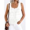 imagePRETTYGARDEN Womens Tank Tops 2026 Summer Button Down Shirts Embroidered Eyelet Dressy Casual Blouses Beach Vacation ClothesWhite