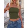 imagePRETTYGARDEN Womens Tube Top 2026 Summer Going Out Tops Strapless Y2K Bandeau Spring Fitted Shirts Beach Vacation ClothesArmy Green