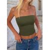 imagePRETTYGARDEN Womens Tube Top 2026 Summer Going Out Tops Strapless Y2K Bandeau Spring Fitted Shirts Beach Vacation ClothesArmy Green