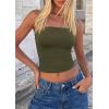 imagePRETTYGARDEN Womens Tube Top 2026 Summer Going Out Tops Strapless Y2K Bandeau Spring Fitted Shirts Beach Vacation ClothesArmy Green