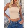 imagePRETTYGARDEN Womens Tube Top 2026 Summer Going Out Tops Strapless Y2K Bandeau Spring Fitted Shirts Beach Vacation ClothesBeige
