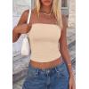 imagePRETTYGARDEN Womens Tube Top 2026 Summer Going Out Tops Strapless Y2K Bandeau Spring Fitted Shirts Beach Vacation ClothesBeige