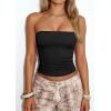 imagePRETTYGARDEN Womens Tube Top 2026 Summer Going Out Tops Strapless Y2K Bandeau Spring Fitted Shirts Beach Vacation ClothesBlack