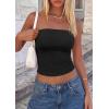 imagePRETTYGARDEN Womens Tube Top 2026 Summer Going Out Tops Strapless Y2K Bandeau Spring Fitted Shirts Beach Vacation ClothesBlack