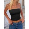 imagePRETTYGARDEN Womens Tube Top 2026 Summer Going Out Tops Strapless Y2K Bandeau Spring Fitted Shirts Beach Vacation ClothesBlack