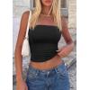 imagePRETTYGARDEN Womens Tube Top 2026 Summer Going Out Tops Strapless Y2K Bandeau Spring Fitted Shirts Beach Vacation ClothesBlack